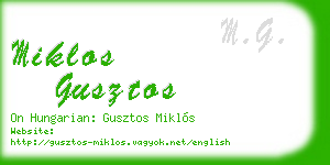 miklos gusztos business card