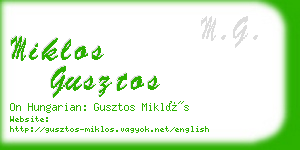 miklos gusztos business card